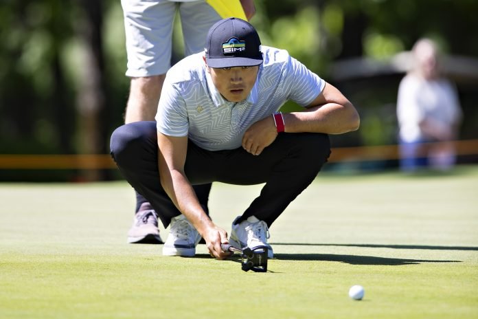 Bobby Bai of China woke up one morning last week with an intuition to sign up for the Barbasol Championship Monday Qualifier. The move has paid off. (Photo by Wesley Hitt/Getty Images)