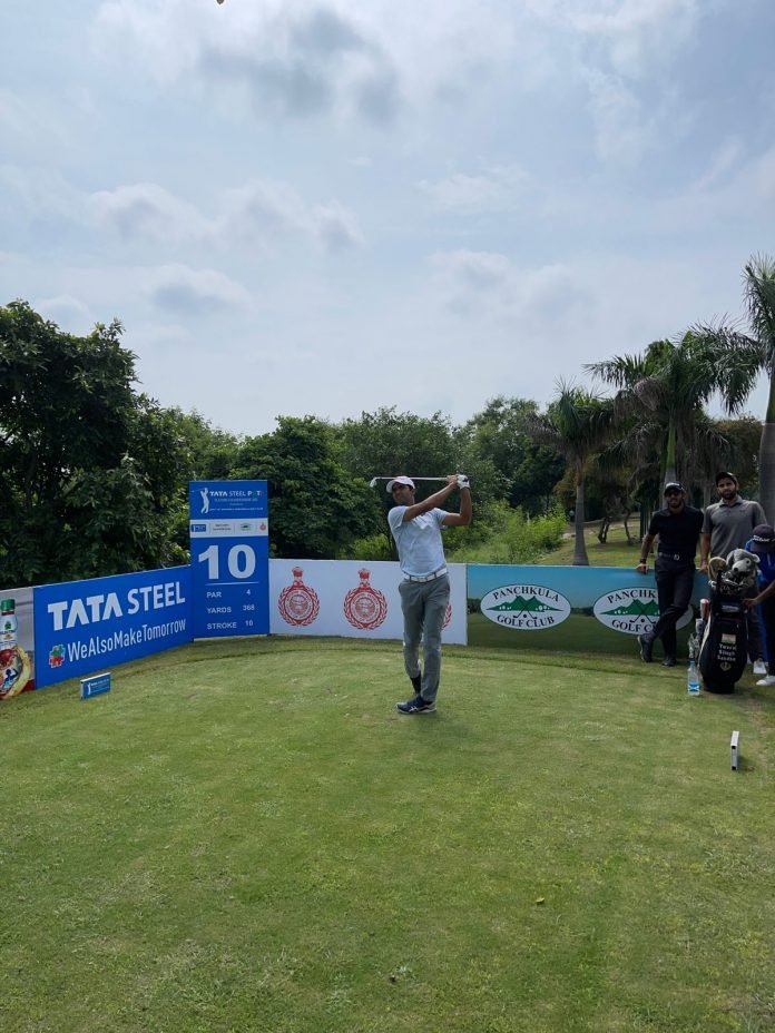 Dhruv Dhruv Sheoran carded a 6-under 66 for a career milestone on PGTI at the J&K Masters in Srinagar on Thursday.
