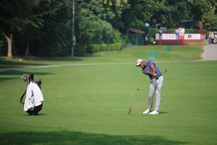 Yuvraj Sandhu made a solid start at the ICC-RCGC Open with a 3-under 69 to lie a shot off the lead after Round 1.