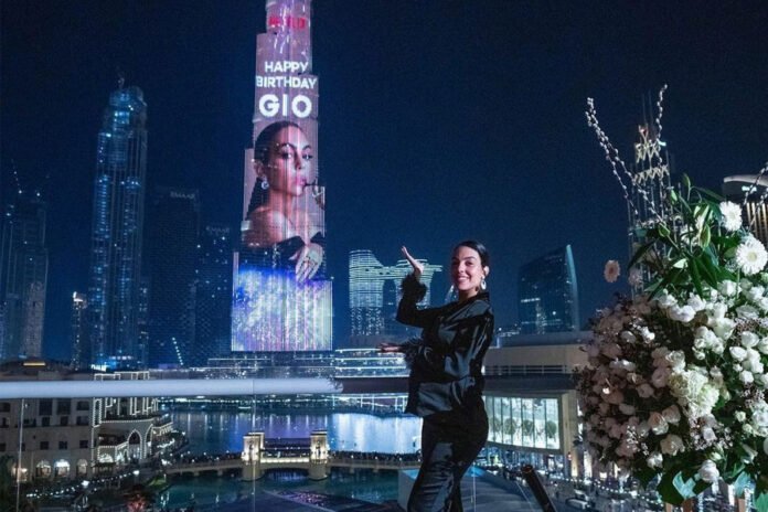 Her image on the Burj Khalifa Tower, Cristiano Ronaldo's birthday gift to girlfriend Georgina Rodrigquez. Photo courtesy